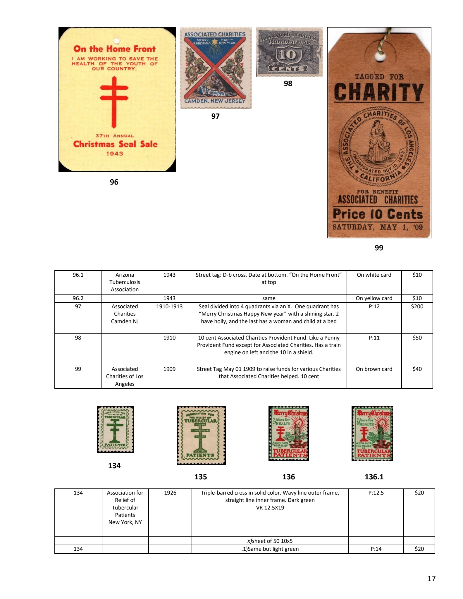 NEW Green's US Local TB Catalog The Christmas Seal & Charity Stamp